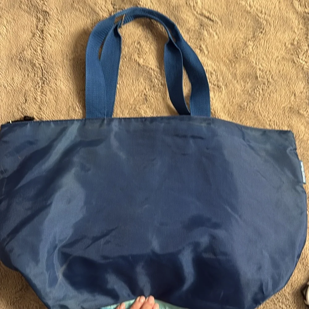 Mickey Mouse Logo Blue/light blue  Zipper Tote Bag 
21” wide 9” deep at base - Picture 3 of 4